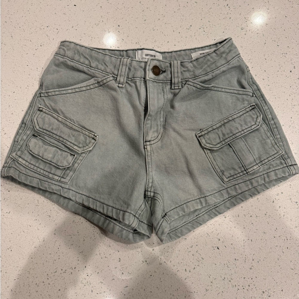 Cotton On Sage Green Cargo Shorts